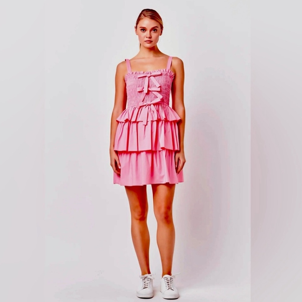 English Factory Vibrant Pink Gathered Blouse
